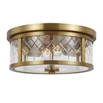 Alec Semi Flush Ceiling Light - Burnished Brass / Clear