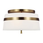 Cordtlandt Semi Flush Ceiling Light - Burnished Brass / White Linen