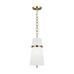 Cordtlandt Pendant - Burnished Brass / White Linen