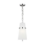 Cordtlandt Pendant - Polished Nickel / White Linen