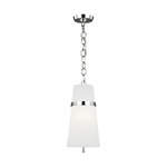 Cordtlandt Pendant - Polished Nickel / White Linen