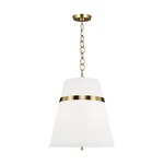 Cordtlandt Pendant - Burnished Brass / White Linen