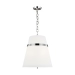 Cordtlandt Pendant - Polished Nickel / White Linen