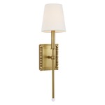 Baxley Wall Sconce - Burnished Brass / White Linen