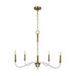 Hanover Chandelier - Burnished Brass / White