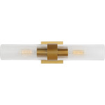 Geneva 2 Light Wall Sconce - Burnished Brass / Clear