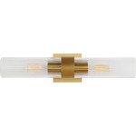 Visual Comfort Studio Geneva 2 Light Wall Sconce Burnished Brass CV1022BBS