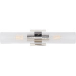 Geneva 2 Light Wall Sconce - Polished Nickel / Clear