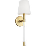 Hanover Wall Sconce - Burnished Brass / White Linen