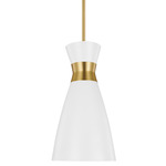 Heath Pendant - Matte White / Brushed Brass