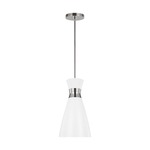 Heath Pendant - Matte White / Polished Nickel