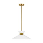 Heath Pendant - Matte White / Brushed Brass