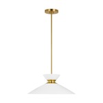 Heath Pendant - Matte White / Brushed Brass