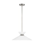 Heath Pendant - Matte White / Polished Nickel