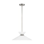 Heath Pendant - Matte White / Polished Nickel