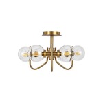 Verne Semi Flush Ceiling Light - Burnished Brass