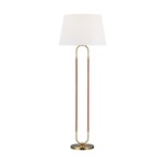 Katie Floor Lamp - Time Worn Brass / White Linen