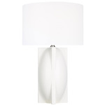 William Narrow Table Lamp - Floor Model - Matte Ivory / White Linen