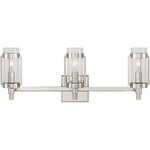 Flynn Bathroom Vanity Light - Polished Nickel / Clear