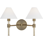 Robert Bathroom Vanity Light - Time Worn Brass / White