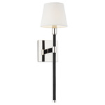 Katie Bathroom Vanity Light - Polished Nickel / White Linen