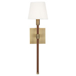 Katie Bathroom Vanity Light - Time Worn Brass / White Linen