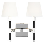 Katie Bathroom Vanity Light - Polished Nickel / White Linen