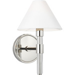 Robert Wall Sconce - Polished Nickel / White