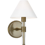 Robert Wall Sconce - Time Worn Brass / White