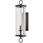 Aiden Outdoor Wall Sconce - Bronze / Clear