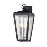 Mariden Outdoor Wall Sconce - Textured Black / Clear Seeded