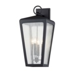 Mariden Outdoor Wall Sconce - Textured Black / Clear Seeded