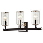 Aeon Bathroom Vanity Light - Textured Black / Polished Nickel / Clear