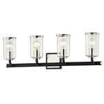 Aeon Bathroom Vanity Light - Textured Black / Polished Nickel / Clear