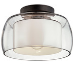 Candace Flush Ceiling Light - Graphite / Clear