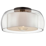 Candace Flush Ceiling Light - Graphite / Clear