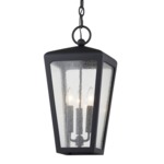 Mariden Outdoor Pendant - Textured Black / Clear Seeded