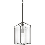 Bow Tall Glass Pendant - Dark Smoke / Clear