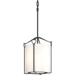 Bow Tall Glass Pendant - Black / Opal