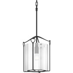 Bow Tall Glass Pendant - Black / Clear
