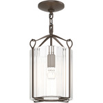 Bow Tall Semi Flush Ceiling Light - Bronze / Clear