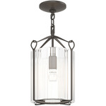 Bow Tall Semi Flush Ceiling Light - Dark Smoke / Clear