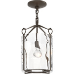 Bow Tall Semi Flush Ceiling Light - Black / Clear