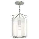 Bow Tall Semi Flush Ceiling Light - Vintage Platinum / Clear