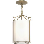 Bow Tall Semi Flush Ceiling Light - Soft Gold / Opal
