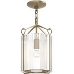 Bow Tall Semi Flush Ceiling Light - Soft Gold / Clear