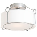 Bow Semi Flush Ceiling Light - Vintage Platinum / Opal