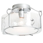 Bow Semi Flush Ceiling Light - Vintage Platinum / Water Glass