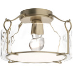 Bow Semi Flush Ceiling Light - Soft Gold / Water Glass