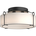 Bow Semi Flush Ceiling Light - Black / Opal